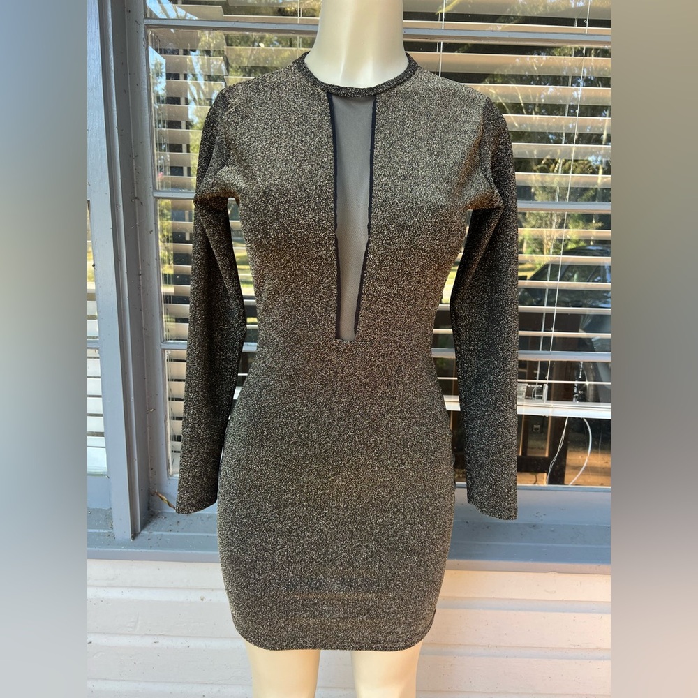Elegant shimmer Black and Gold Dress